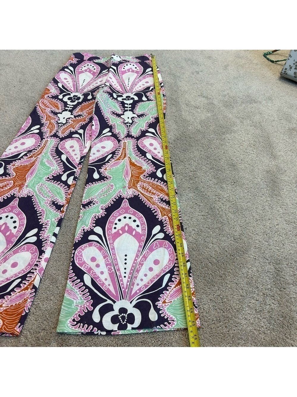 Zara paisley multicoloured printed retro bohemian flare pants - Picture 14 of 15